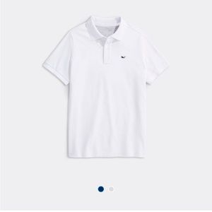 Vineyard Vines Boys Jersey Polo in White Cap
